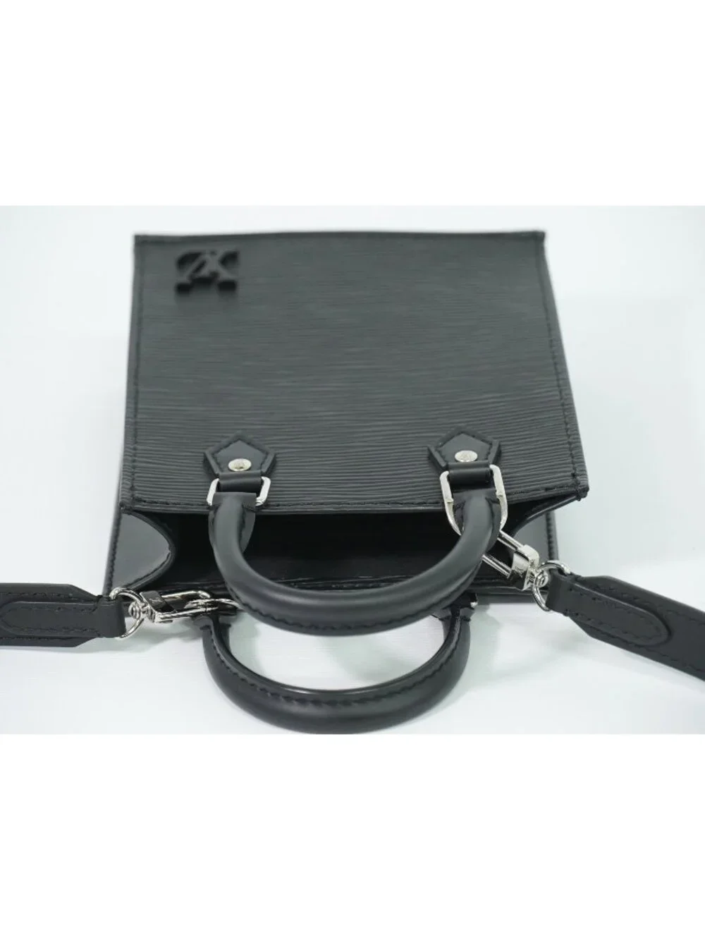 Louis Vuitton LV Petite Sac Plat Epi Leather 2-Way Shoulder Bag Noir Black